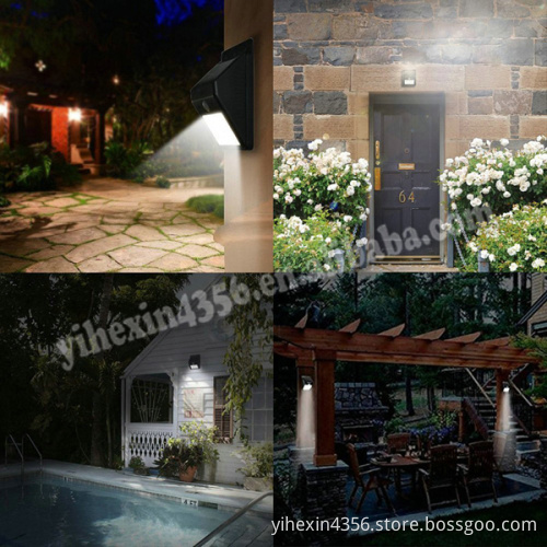 Solar Lights 8 LED Waterproof Solar Sensor Outdoor Wall Lamp for Patio, Yard, Garden with Activated Auto On/Off